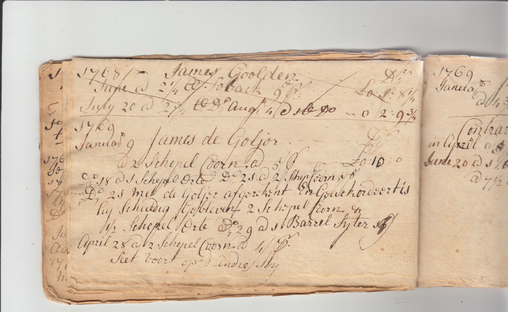 BH105 Pg 24, 1759-1771 & 1783 - Farm Sales Account Book - Pages 21-30